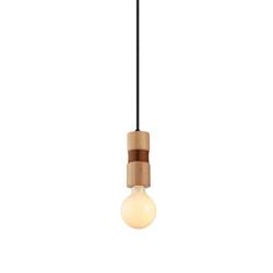 ACA Lighting závěsné svítidlo 1XE27 dřevo + kůže D6XH120CM MEMPHIS OD7831P6