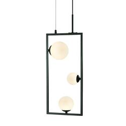 ACA Lighting závěsné svítidlo 3XG9 QUADRO černá kov + bílá 25X12X120CM OD91253PB