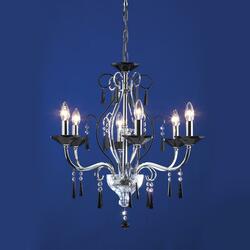 ACA Lighting závěsné svítidlo 6L sklo černá W17356