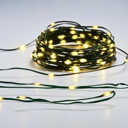 ACA Lighting SKIN LINE 100 LED řetěz WW 3AA na baterie 8 programů IP44 délka 10m 0,3m zelený kabel X0410011262