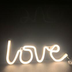 ACA Lighting LOVE, 118 neonová LED lampička na baterie (3xAA)/USB, WW, IP20, 35.5x2x13cm X041181322