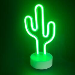ACA Lighting KAKTUS 45 neonová LED lampička na baterie (3xAA)/USB zelená IP20 15x10x25.5cm X04455315