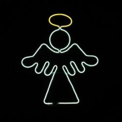 ACA Lighting Vánoční venkovní dekorace anděl 350 double neon LED 3m teplá bílá + studená bílá IP65 560x640mm 1.5m napájecí kabel X083501123