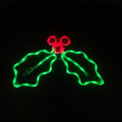 ACA Lighting Vánoční venkovní dekorace jmelí 60 LED 2,5m hadice,červená+zelená IP65 45x32cm 1.5m napájecí kabel X08603527