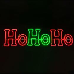 ACA Lighting Vánoční dekorace HOHOHO double neon 750 LED zelená + červená FLASH IP65 133x30cm 1,5m napájecí kabel X08750356