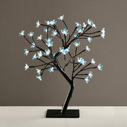 ACA Lighting stromek se silikonovými květy 36 LED 220-240V, modrá, IP20, 45cm, 3m černý kabel X1036641