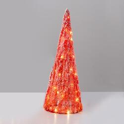 ACA Lighting červený dekorační kuželový strom 40 mini WW LED na baterie 3xAA, IP20 pr.27.5x90cm X114011333