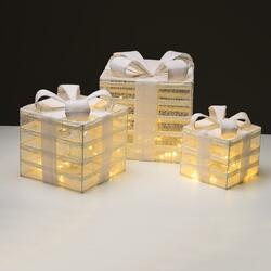 ACA Lighting  bílá sada dárkové balíčky,15+25+35 WW LED na baterie 3x3xAA IP20 17,23,28.5cm X11751115