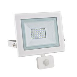 ACA Lighting LED reflektor s čidlem bílá IP66 30W 3.000K 230V 2500Lm X3030WS