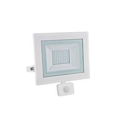 ACA Lighting LED bílý reflektor s pohybovým čidlem IP66 50W 6.000K 230V 4180lm X5060WS