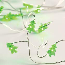 ACA Lighting vánoční stromky 20 LED dekorační řetěz, zelená, stříbrný měďený drát na baterie 2xAA IP20 2m+10cm 1.2W XSW20G2ATREE