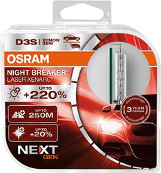 OSRAM XENARC D3S 66340XNX-HCB NIGHT BREAKER LASER Next gen +220% 35W PK32d-5 2ks