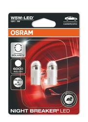 OSRAM LED W5W 12V 1W W2.1x9.5d homologace 6000K blistr 2ks OS 2825DWNBC-02B