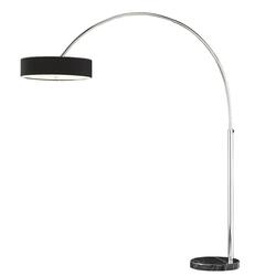 AZzardo stojací oblouková lampa Aruba E27 3x 60W kov / látka / mramor černá AZ0169