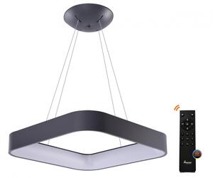 AZzardo Solvent S SMART závěsné svítidlo LED 64W 5120lm 3000-6000K 80cm hranaté IP20, šedé + ovladač
