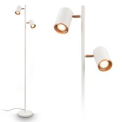 BRILONER Era stojanová lampa - vypínač, nastavitelná, GU10 patice, 2-ramenná, světlešedá/kávová 1758024