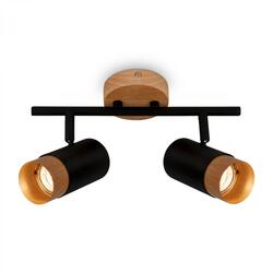 BRILONER Plek nástěnné svítidlo, nastavitelné, dřevo, 2-ramenné, černé 2144025