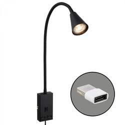 BRILONER Justra lampa na čtení, nastavitelná, 2x USB porty, černá 2175015