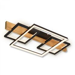 BRILONER Cadre LED stropní svítidlo, přímé a nepřímé osvětlení, 3-krokové spínání, 3 rámy, dekor dřeva, 55x30 cm, černá/dřevo 3840014