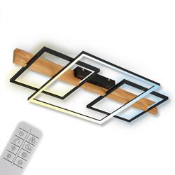 BRILONER Cadre LED stropní svítidlo, přímé a nepřímé osvětlení, dálkový ovladač, černá/dřevo 3841014