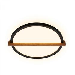 BRILONER Remsa LED stropní svítidlo, dekor dřeva, přímé a nepřímé osvětlení, oválné 31,5x29 cm, černá/dřevo 3844015