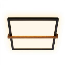 BRILONER Remsa LED stropní svítidlo, dekor dřeva, přímé a nepřímé osvětlení, hranaté 31,5x29 cm, černá/dřevo 3845015