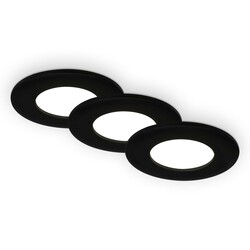 BRILONER 3ks sada LED vestavné svítidlo, pr. 8,5 cm, LED modul, 4,9W, 450 lm, černá IP44 BRI 7103-435