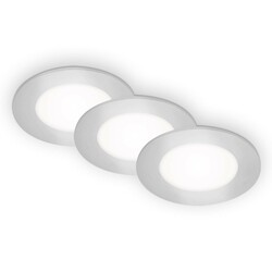 BRILONER LED vestavná svítidla 3ks sada, pr.8,6 cm, 3x LED, 3 W, 350 lm, matný chrom BRI 7125-434