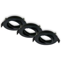 BRILONER Biwa vestavný bodové svítidlo 68mm 3ks sada - 230V, GU10 patice, max. 7W, černé 7628035