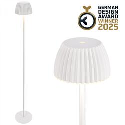 BRILONER nabíjecí stojanová lampa Riffle - 124 cm, 4,2W, 400lm, LED, bezdrátová, stmívatelná, dotykový vypínač, bílá 1238016