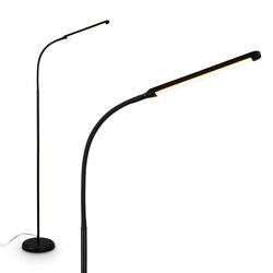 BRILONER Mura stojanová lampa - 6W, 600lm, LED, stmívatelné, dotykový vypínač, nastavitelné, černá 1660015