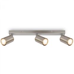 BRILONER Tib stropní bodové svítidlo, nastavitelné, On/Off nástěnným vypínačem, 3-ramenné, matný nikl 2172032