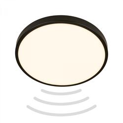 BRILONER Chet LED stropní svítidlo IP54, 3m dosah čidla, pohybové čidlo, černá 3829015