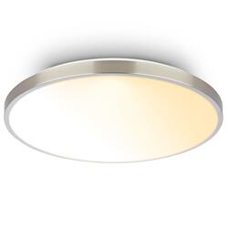 BRILONER Competo stropní svítidlo pr.38 cm - 24W, 2600lm, stmívatelné, dálkový ovladač, CCT teplá/neutrální bílá, matný nikl 3906012