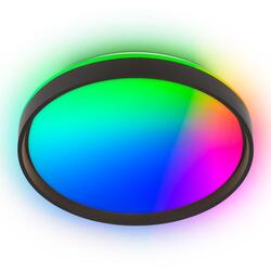 BRILONER Jus stropní svítidlo pr.48 cm - 44W, 4800lm, LED, stmívatelné, dálkový ovladač, RGBIC, CCT, černá/bílá 3944015