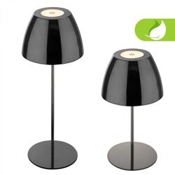 BRILONER Serina LED bezdrátová stolní lampička IP44, stmívatelná, dotykový vypínač, černá/chrom 7522018