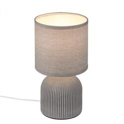 BRILONER Ino stolní lampička, látkové stínidlo, keramický podstavec, 15x28 cm (DxH), šedá 7538014