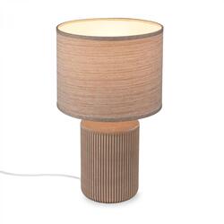 BRILONER Ino stolní lampička, látkové stínidlo, keramický podstavec, 22x37,5 cm (DxH), hnědé 7539011