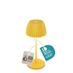 BRILONER Nabíjecí stolní lampa Riffle Mini - 20 cm, 1,5W, 150lm, bezdrátová, LED, stmívatelné, dotykový vypínač, žlutá 7552017