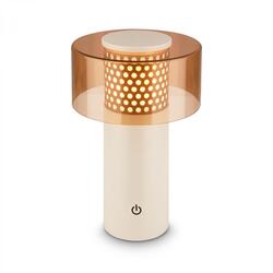 BRILONER Gila stolní lampa - 2,6W, 200lm, bezdrátová, LED, IP44, dotykový vypínač, stmívatelná, kávová/světlešedá 7669014