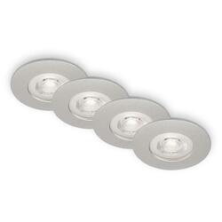 BRILONER LED vestavná svítidla, pr.9 cm, 4x LED, 4,9 W, 480 lm, matný chrom BRILO 7999-044