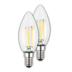 BRILONER EEK A 2ks sada E14 LED žárovka, třída A, Filament, 50.000h, 840lm, 4W, teple bílé světlo, svíčka 0553004