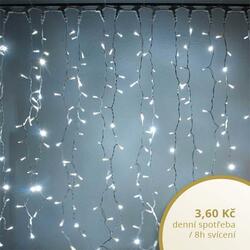 LED světelná záclona  - 1x5m, ledově bílá, 500 diod