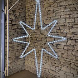 LED světelná hvězda na VO, 80x120 cm, ledově bílá