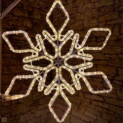 DecoLED LED světelný motiv VO vločka, teple bílá, pr. 60 cm