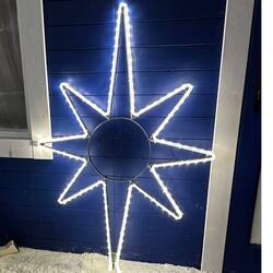 LED světelná hvězda na vrchol stromu, 80 x 120 cm, teple bílá