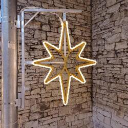 DecoLED LED světelná hvězda na VO 3D tisk, 43x55 cm, teple bílá