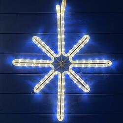 DecoLED LED světelný motiv hvězda polaris, závěsná,38 x 65 cm, teple bílá