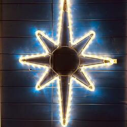LED světelná hvězda, závěsná, 35x50cm, teple bílá