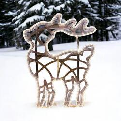 DecoLED LED světelný jelínek, 47 x 64 cm, ledově bílá